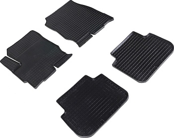 Коврики в салон для Mitsubishi Colt VI (Z20/Z30) "Сетка" резина, черный