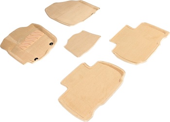 Коврики в салон для Toyota RAV4 IV (CA40) "3D" ворс, бежевый