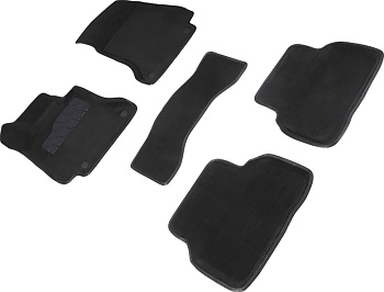 Коврики в салон для Mercedes-Benz C-Класс IV (W205) "3D" ворс, черный