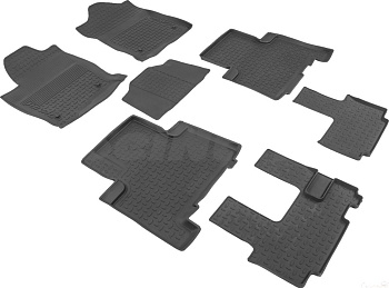 Коврики в салон для Haval H9 I (3 ряда) "Высокий борт" резина, черный