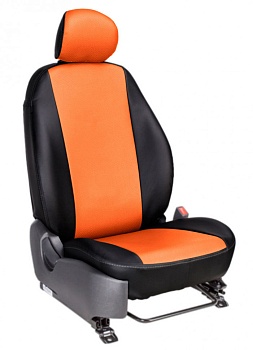 Авточехлы на LADA Largus / Cross (5 мест) "Лима" экокожа, черно-оранжевый