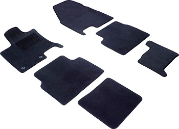 Коврики в салон для Nissan Qashqai+2 I "Lux" ворс, черный