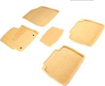 Коврики в салон для Toyota Camry VI (XV40) "3D" ворс, бежевый