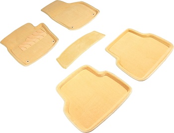 Коврики в салон для Volkswagen Tiguan I (Рестайлинг) "3D" ворс, бежевый