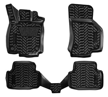 Коврики в салон для Skoda Octavia III (A7) (3D с подпятником) "Высокий борт" полимер, черный