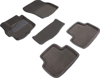 Коврики в салон для Mitsubishi ASX I "3D" ворс, серый