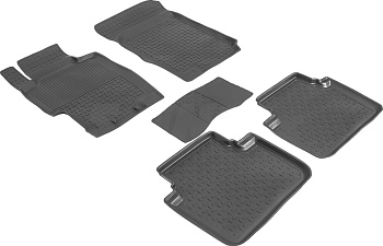 Коврики в салон для Honda Accord VII "Высокий борт" резина, черный