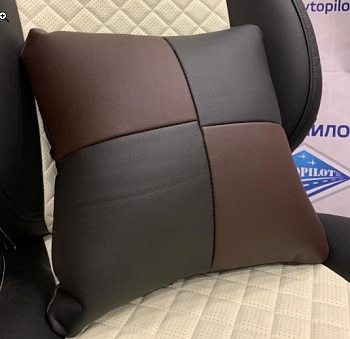 Подушка в салон "Автопилот" экокожа, черный шоколад