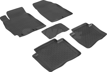 Коврики в салон для KIA Rio III "Высокий борт" резина, черный