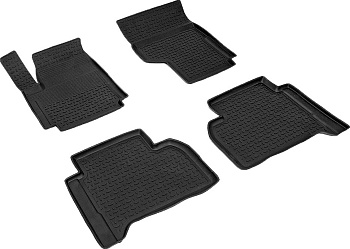 Коврики в салон для Volkswagen Amarok I "Высокий борт" резина, черный