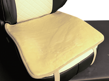 Накидка на переднее сиденье "Квадрат" искусственный мех, бежевый (1 штука)