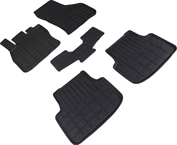 Коврики в салон для Volkswagen Jetta VII "Стандарт" резина, черный