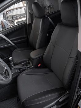 Авточехлы на Toyota RAV4 IV (CA40) "Почин" экокожа, черный