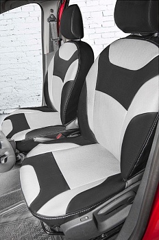 Авточехлы на LADA XRAY "Почин" экокожа, черно-белый
