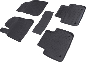 Коврики в салон для Volkswagen Touareg III "Высокий борт" резина, черный