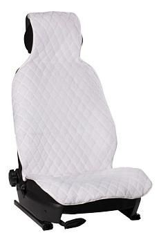 Накидка из искусственного меха, белая с коротким ворсом, на переднее сиденье (1 штука)
