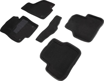 Коврики в салон для Volkswagen Passat CC "3D" ворс, черный