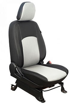 Авточехлы на Mitsubishi ASX / Citroen C4 Aircross / Peugeot 4008 "Почин" экокожа, черно-белый