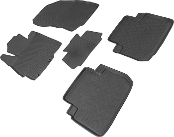 Коврики в салон для Mitsubishi Eclipse Cross I "Высокий борт" резина, черный