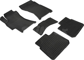 Коврики в салон для Subaru Outback III (Рестайлинг) "Сетка" резина, черный