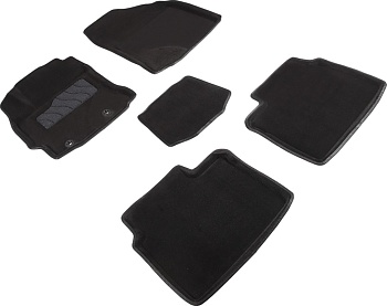 Коврики в салон для Toyota Corolla XI (E160, E170) "3D" ворс, черный