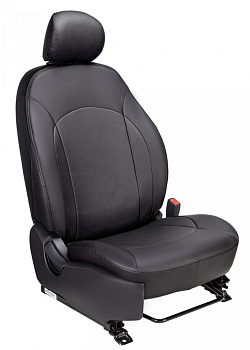 Авточехлы на Hyundai Sonata V (NF) "Алонсо" экокожа, черный