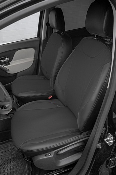Авточехлы на Renault Logan II "Почин" экокожа, черный