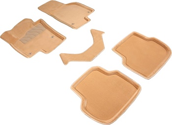 Коврики в салон для Volkswagen Jetta VI "3D" ворс, бежевый