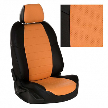 Авточехлы на LADA Granta I / Datsun on-DO "Классика" экокожа, черно-оранжевый