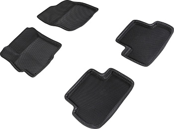Коврики в салон Eva "3D" для Mitsubishi Lancer X "Соты" ЭВА, черный