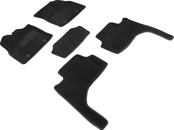 Коврики в салон для Toyota Land Cruiser 300 Series "3D" ворс, черный