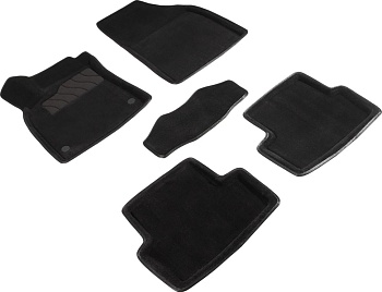 Коврики в салон для Renault Megane III "3D" ворс, черный