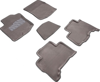 Коврики в салон для Toyota Land Cruiser Prado 150 Series "3D" ворс, серый