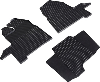 Коврики в салон для Ford Transit Custom (1+2) "Сетка" резина, черный