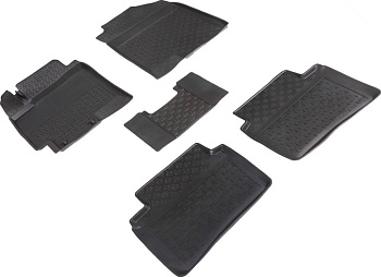 Коврики в салон для KIA Rio IV "Высокий борт" резина, черный