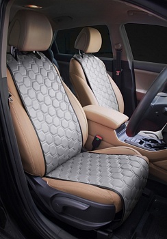 Накидки "Алькантара", передние (2 шт.), экокожа с перфорацией, серые