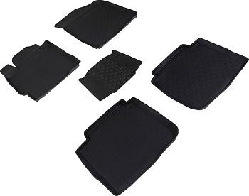 Коврики в салон для Toyota Camry VI (XV40) "Высокий борт" резина, черный