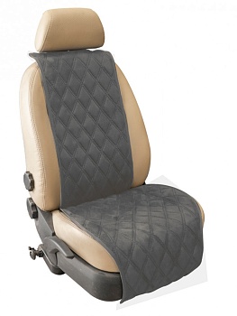 Накидка из алькантары на сиденье "Почин" двойной ромб, темно-серый