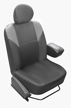 Авточехлы на LADA Largus / Cross (5 мест) "Лима" экокожа, черно-серые вставки