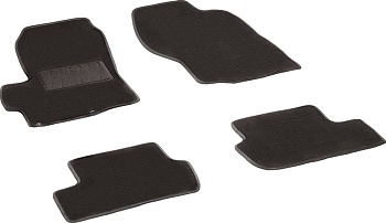 Коврики в салон для Mitsubishi Lancer X "Lux" ворс, черный