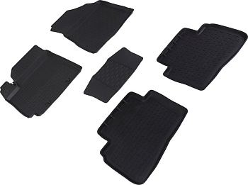 Коврики в салон для Hyundai Creta II "Высокий борт" резина, черный