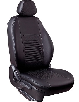 Чехлы на сиденья Renault Duster II (2020-2022) (Drive) "Турин Классик" экокожа, черный