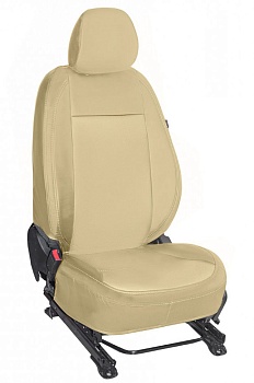 Авточехлы на Volkswagen Polo V (Рестайлинг) "Почин" экокожа, бежевый