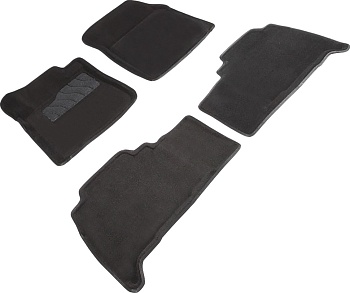 Коврики в салон для Toyota Land Cruiser 200 Series "3D" ворс, черный