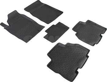 Коврики в салон для SsangYong Kyron "Высокий борт" резина, черный