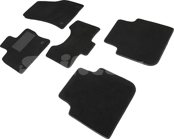 Коврики в салон для Skoda Kodiaq I (7 мест) "Lux" ворс, черный