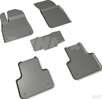 Коврики в салон для Audi Q7 II (4M) "Высокий борт" резина, черный