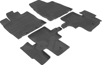 Коврики в салон для Nissan Pathfinder IV "Высокий борт" резина, черный