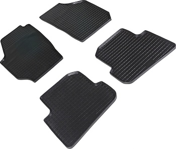 Коврики в салон для Skoda Fabia II "Сетка" резина, черный