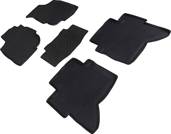 Коврики в салон для Toyota Hi "Lux" VII (Рестайлинг) "Высокий борт" резина, черный